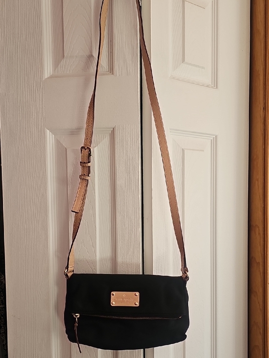 kate spade Handbags - kate spade Black Crossbody Bag with Tan Strap and Gold Hardware